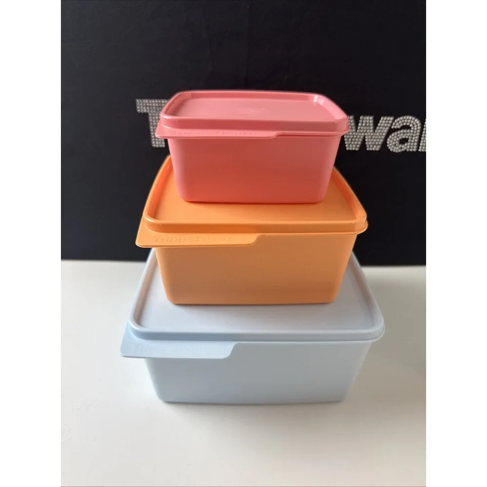 Tupperware Keep Tabs Container 2, 5, & 10.5 Cup Set of 3 Keep Tab New